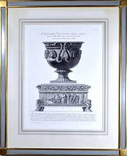 Inventory:  Giovanni Battista Piranesi, Giovanni Battista Piranesi Massive Framed Etching of an Urn, Early 19th Century, $2,500