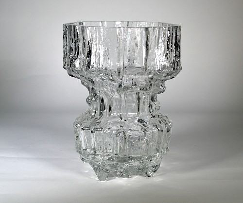 Inventory: Tapio Wirkkala, Tapio Wirkkala Mid Century Modernist ""Gerania"" Glass Vase, 1970-81, $950