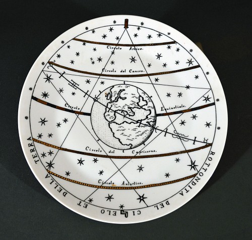 Piero Fornasetti Vintage Piero Fornasetti Porcelain Astronomici Plate, #7, 1955 SOLD •