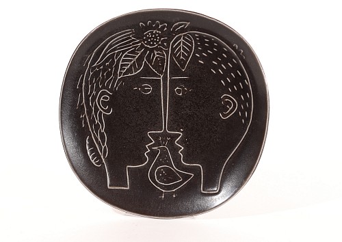 Stig Lindberg Swedish Stig Lindberg Earthenware Plate in Picasso Style, 1960s SOLD •
