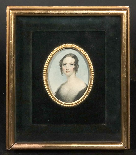 Search:  Portrait Miniature, Foster Bros. Boston Portrait Miniature after Thomas Hargreaves, 1930s, $550