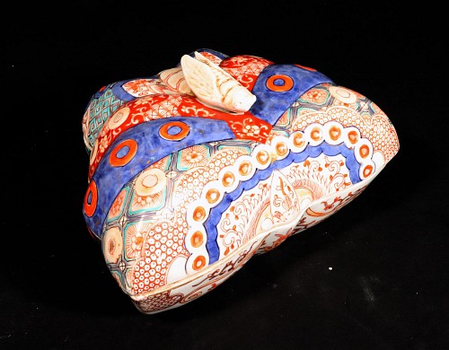 Search:  Japanese Porcelain, Japanese Imari Porcelain Large Box in the form of a Butterfly, 1865, $1,850