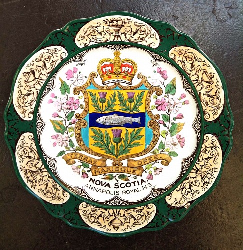 Inventory:  Pearlware, Wedgwood Pottery Canadian Series Plate Annapolis Royal, NS, Dated 1908, $450