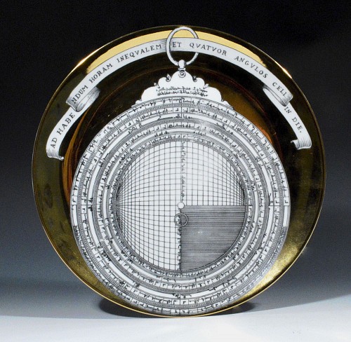 Piero Fornasetti Vintage Piero Fornasetti Astrolabe Large Plate, # 12 in Astrolabio Series, Early 1970s SOLD •