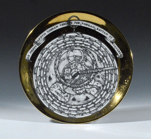 Inventory:  Piero Fornasetti, Vintage Piero Fornasetti Porcelain Astrolabe Plate, #5 in Series, 1960s-mid 1970s, $400