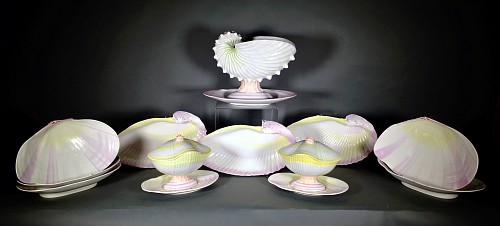 Inventory:  Wedgwood Pottery, 18th-century Wedgwood Pearlware Pottery Nautilus Shell Service, 1790, $12,500