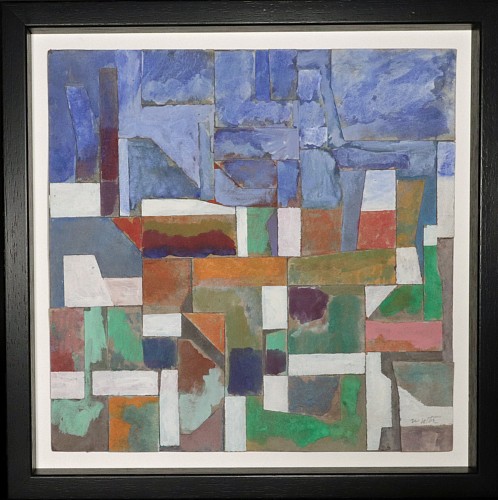 Search:  Robert J. Wirth, Robert J. Wirth Collage Painting, Titled "Landscape", 1985