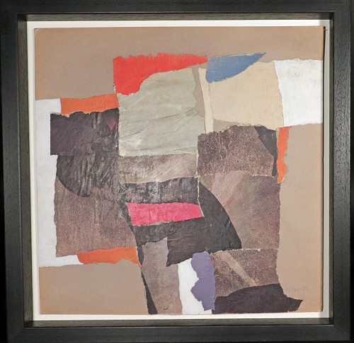 Search: Robert J. Wirth Collage Painting, Titled "Collage", 1986