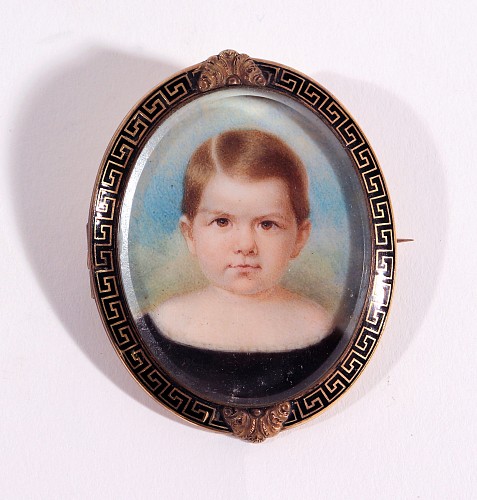 Search:  Portrait Miniature, British Portrait Miniature of a Young Girl, Circa 1850, $750