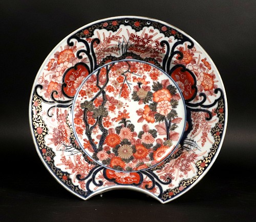 Inventory:  Japanese Porcelain, 18th Century Japanese Porcelain Imari Barber's Bowl, 1720, $2,250