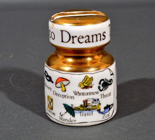 Inventory:  Piero Fornasetti, Vintage Piero Fornasetti Insulator Paperweight- ""The New Key To Dreams"", 1960s, $750