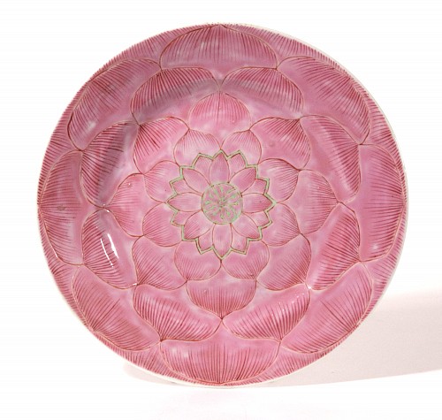 Chinese Export Porcelain Chinese Porcelain Lotus Leaf Dish, 1820-30 SOLD •