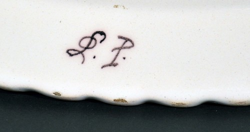 Inventory:  Edme Samson et Cie, Paris,, French Faience Massive Shallow Basin in the style of Moustiers, Edme Samson et Cie, Paris, Circa 1885, $3,000