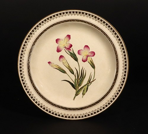 Creamware Pottery Wedgwood Creamware Specimen Plate with Iris Plant, 1862 $250