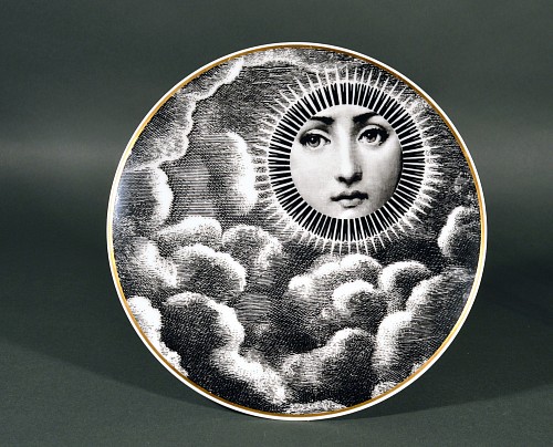 Inventory:  Piero Fornasetti, Rosenthal Porcelain Themes & Variations Plate For Piero Fornasetti, The Sun, Motiv 18, 1980s, $795