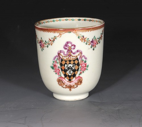 Inventory:  Chinese Export Porcelain, Chinese Export Porcelain Armorial Coffee Cup, Bland with Benson in pretence, 1780, $750