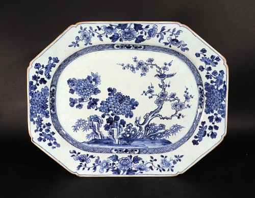 Inventory:  Chinese Export Porcelain, Chinese Export Porcelain Underglaze Blue Shaped Dish, 1765, $3,000