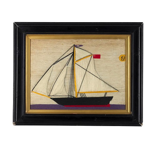 Sailor's Woolwork Naive British Sailor's Woolwork of a Cutter, 1875