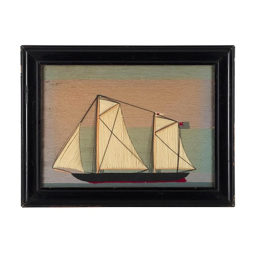 Inventory:  Sailor's Woolwork, Naive British Sailor's Woolwork of a Cutter, 1875