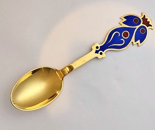 Inventory:  Michelsen, Anton Michelsen Christmas Gilt SilverSpoon for 1974 Designed by Carl-Henning Pedersen, 1974, $135
