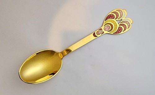 Inventory:  Michelsen, Anton Michelsen Sterling Silver Gilt Christmas Spoon for 1972 Designed by the Artisan BjÃ¸rn Wiinblad, 1972, $135