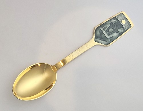 Search:  Michelsen, Anton Michelsen Christmas Spoon for 1973 Designed by the artist and graphic designer Ib Spang Olsen, 1973, $135