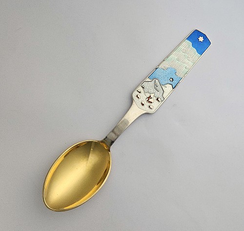 Inventory:  Michelsen, Anton Michelsen Sterling Silver Gilt Christmas Spoon for 1963 Designed by Carsten FrÃ¶lich, 1963, SOLD •