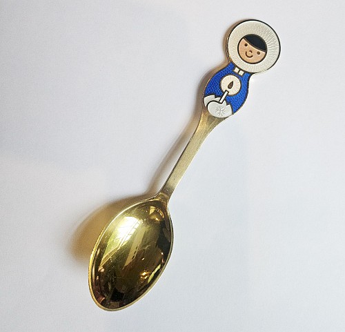 Search:  Michelsen, Anton Michelsen Sterling Silver Christmas Spoon for 1969 designed by Ib Antoni, 1969, $135