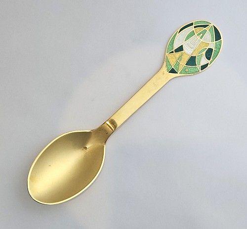 Search:  Michelsen, Anton Michelsen Sterling Silver Gilt Christmas Spoon for 1980 Designed by Egill Jacobsen, 1980, $135