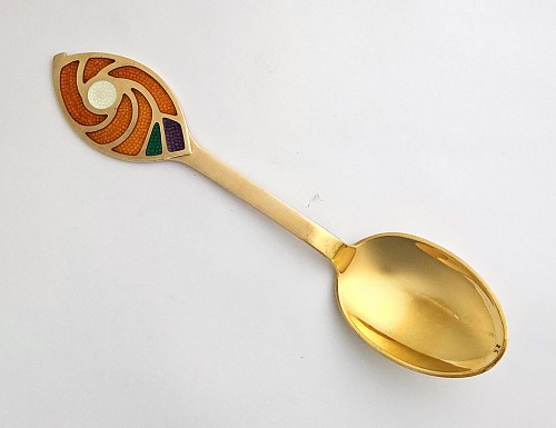 Inventory:  Michelsen, Anton Michelsen Sterling Silver Gilt Christmas Spoon for 1971, designed by Else Alfelt, 1971, SOLD •