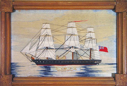 Sailor's Woolwork Sailor's Woolwork Picture of The HMS Black Prince, 1860-70 SOLD •