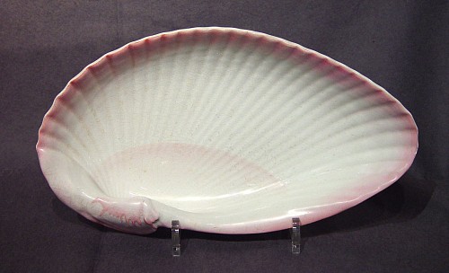 Inventory:  Pearlware, Antique English Wedgwood Pink Pearlware Shell-form Dish,  Circa 1840-68., SOLD •