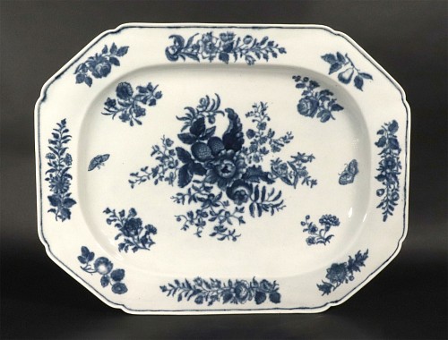 First Period Worcester Porcelain First Period Worcester Porcelain Pine Cone Pattern Large Dish, 1770