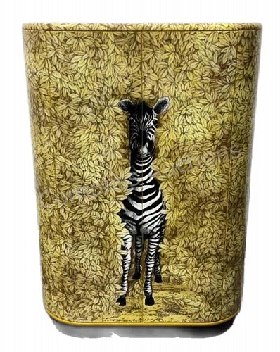 Inventory:  Fornasetti Atalier, Barnaba Fornasetti Curved 'Zebra' Cabinet, 2003, $18,000