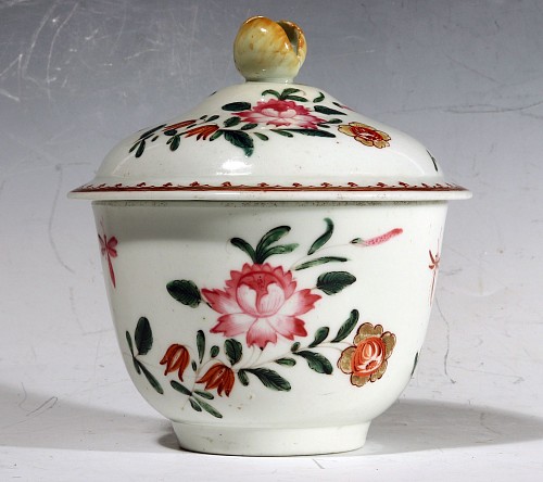 First Period Worcester Porcelain First Period Worcester Porcelain Botanical Sugar Pot & Cover, Circa 1770 SOLD &bull;