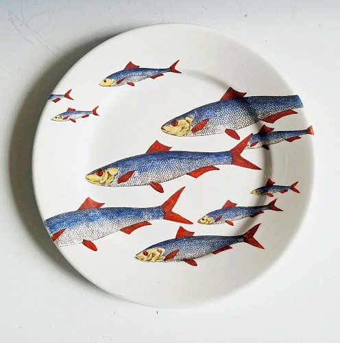 Piero Fornasetti Piero Fornasetti Fish Plate, Passata de pesce (Passage of Fish), Circa 1950s. SOLD &bull;
