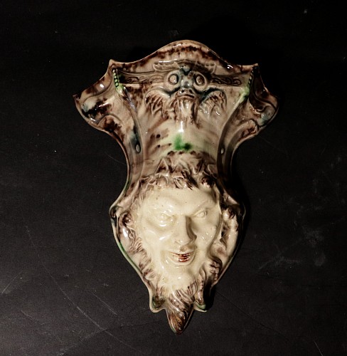 Inventory:  Creamware Pottery, Whieldon Creamware Pottery Bacchus Wall Pocket, 1765, $2,500