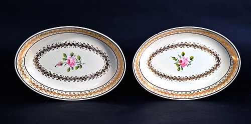 Inventory:  Neale & Co., Antique English Neale or Neale & Wilson Creamware Oval Dishes, Circa 1785-90, $1,500