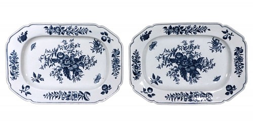 First Period Worcester Porcelain First Period Worcester Porcelain ""Pine Cone"" Pattern Dishes- A Pair, 1770 $2,000