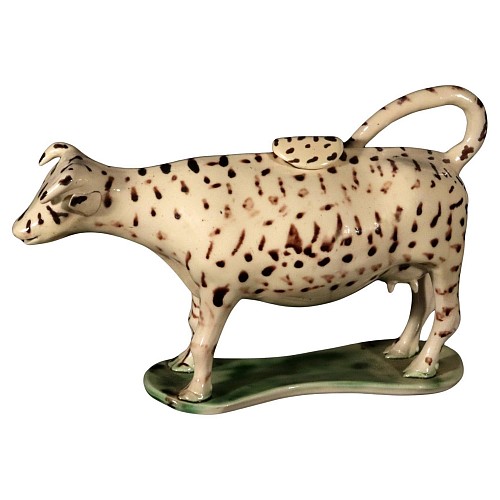 Inventory:  Creamware Pottery, 18th-century English Creamware Cow Creamer, 1775, $1,500