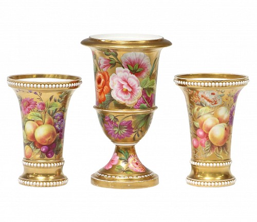Inventory:  Spode Factory, Spode Porcelain Garniture of Three Vases, Pattern 711, 1805-10, $5,500