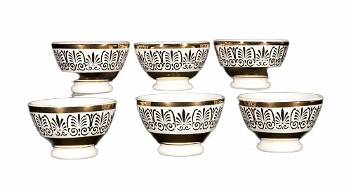 Piero Fornasetti Piero Fornasetti Complete Set of Six Appetizer Bowls with Anthemion Decoration, 1960 $1,250