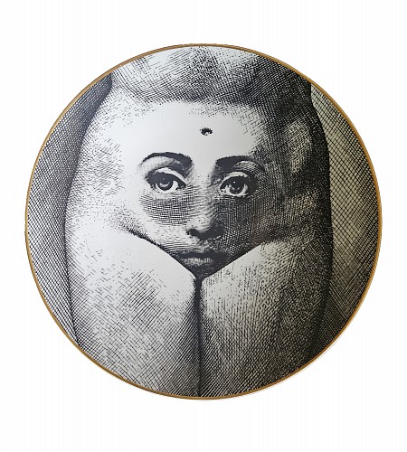 Piero Fornasetti Piero Fornasetti Rosenthal Porcelain Themes And Variations Plate, Motiv Number 19, The Baubo with Original Box, 1980s $795