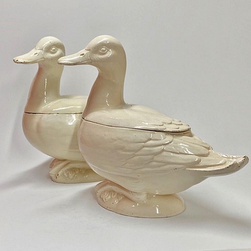 Italian Pottery Italian Creamware Trompe L'oeil Tureens in the form of Ducks, Nove di Bassano, 1775-1802 $4,500