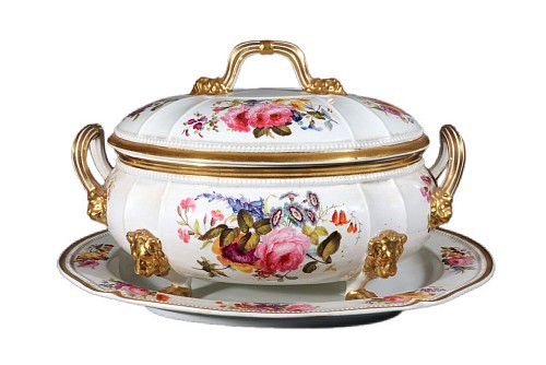 Derby Factory Derby Porcelain Large Botanical Soup Tureen, Cover & Stand, 1815-25 $7,500