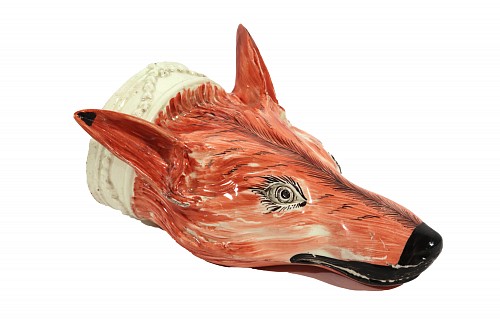 Inventory:  Creamware Pottery, 18th-century Creamware large Fox-head Stirrup Cup, 1775, SOLD &bull;