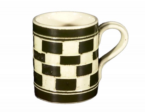 Inventory:  Mocha, English Pottery Checkerboard Child's Mug, 1820s, $650