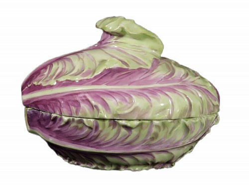 Inventory:  German Porcelain, German Porcelain Trompe L'oeil Cabbage Tureen and Cover, Meissen, Late 18th century, $3,500