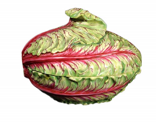 Inventory:  German Porcelain, Marcolini Meissen Porcelain Red Cabbage Trompe L'oeil Tureen and Cover, 1774-1814, $4,500