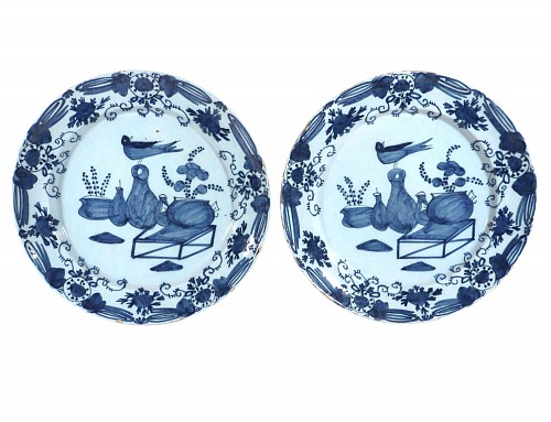 Inventory:  Dutch Delft, Dutch Delft Large Chinoiserie Blue and White Chargers, 1765, $3,800